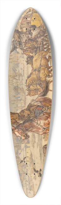 Juliusz Kossak - Sleigh ride 39.3 inch art pintail longboard deck