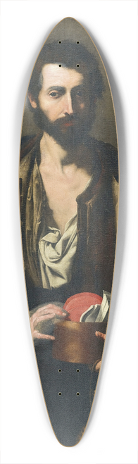 Jusepe de Ribera - A philosopher with a wine flask 39.3 inch art pintail longboard deck