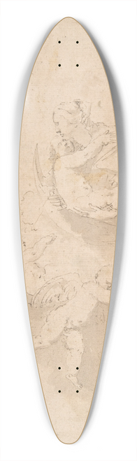 Jusepe de Ribera - Virgin and Child on Crescent Moon with Putti 39.3 inch art pintail longboard deck