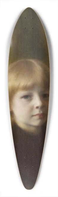 Jzef Pankiewicz - Portrait of Stefan Polczyski (Portrait of a child, Portrait of a boy against yellowish drapery) 39.3 inch art pintail longboard deck