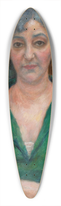 Jzef Pankiewicz - Wifes portrait in a green sweater 39.3 inch art pintail longboard deck