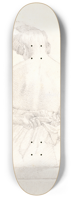 Christen Kbke - Siddende kvindelig model set bagfra 8.25 inch art skate deck