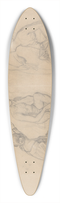 Jzef Simmler - Fragment of composition with the prince figure and the ladies gathered around him, for the painting The Upbringing of Sigismund Augustus 39.3 inch art pintail longboard deck