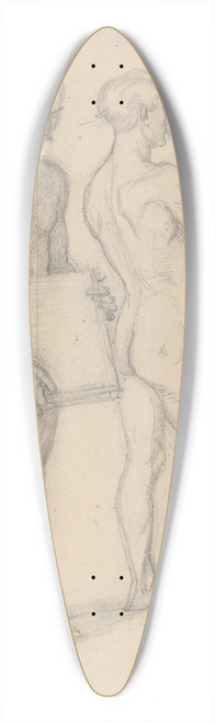 Jzef Simmler - Nude studies for the figures of Jako of Tczyn and the man standing behind him for the painting Queen Jadwigas Oath 39.3 inch art pintail longboard deck