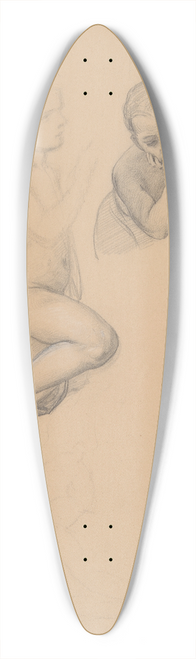Jzef Simmler - Studies of angels for the painting The Immaculate Conception of the Blessed Virgin Mary 39.3 inch art pintail longboard deck