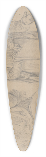 Jzef Simmler - Studies of background characters for the painting Queen Jadwigas Oath 39.3 inch art pintail longboard deck