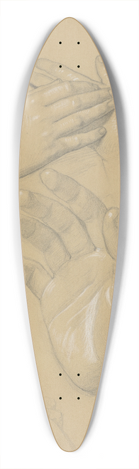 Jzef Simmler - Studies of hands for the painting The Immaculate Conception of the Blessed Virgin Mary 39.3 inch art pintail longboard deck