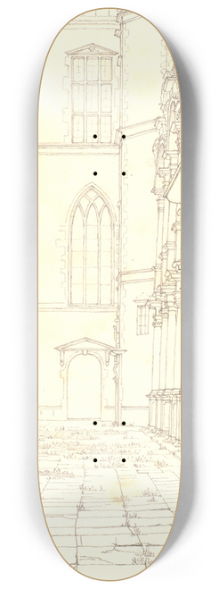 Christen Kbke - The Inner Court in Frederiksborg Castle 8.25 inch art skate deck