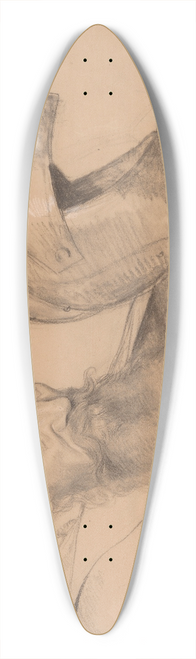 Jzef Simmler - Study of monk bust and visor 39.3 inch art pintail longboard deck