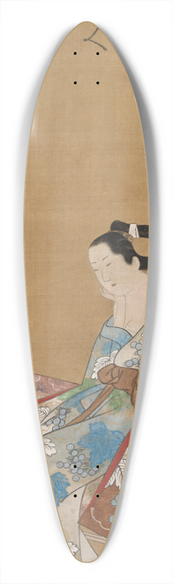 Kamigaki Hry - Courtesan Seated on a Bench Enjoying the Evening Cool in Summer 39.3 inch art pintail longboard deck