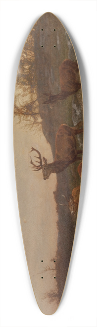 Karl Bodmer - At the Watering Hole 39.3 inch art pintail longboard deck