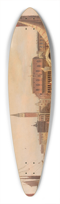 Karl Kaufmann - Venetian Scene With View Of St Marks Square 39.3 inch art pintail longboard deck