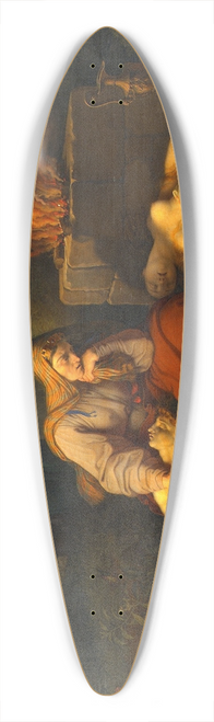 Karl Russ - Hecabe with the corpses of her children Polyxena and Polydoros at the tomb of Achilles 39.3 inch art pintail longboard deck