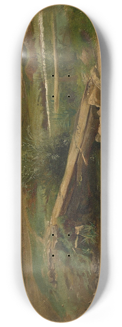 Christian Friedrich Gille - Bridge over a stream 8.25 inch art skate deck