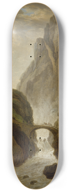 Christian Georg Schtz the elder - Devils Bridge on the St Gotthard Road 8.25 inch art skate deck