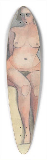Karl Wiener - sitzender weiblicher Akt 39.3 inch art pintail longboard deck