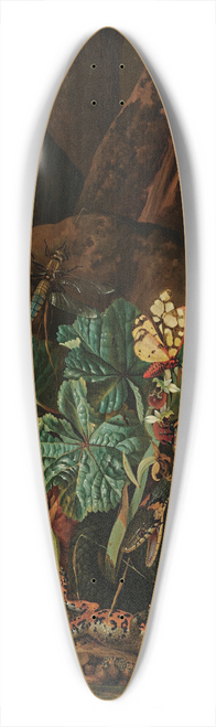 Karl Wilhelm De Hamilton - A forest floor with a snake, frog, snail, butterflies and other insects 39.3 inch art pintail longboard deck