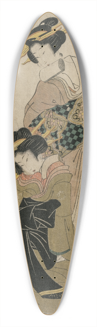 Kikukawa Eizan - Haze on a Clear Day at Stone Bridge (From the series Eight Elegant Views of Chanted Accompanimnets for Kabuki Plays) 39.3 inch art pintail longboard deck