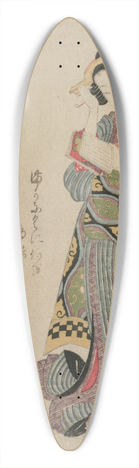Kikukawa Eizan - Komachi Washes the Book (from the series Seven Elegant Episodes from the Life of the Poetess Ono no Komachi) 39.3 inch art pintail longboard deck