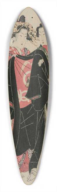 Kikukawa Eizan - Sugatano of Sugata Ebisuya in the Morning, Hour of the Rabbit, from the series The Twelve Hours in the Pleasure Quarters 39.3 inch art pintail longboard deck