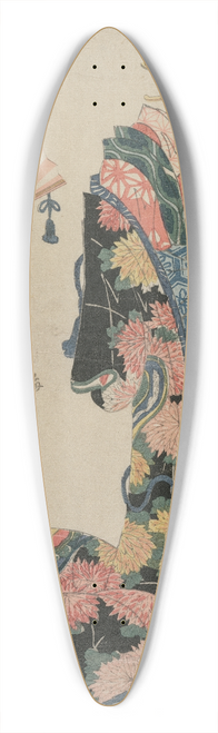 Kikukawa Eizan - The Courtesan Aizome of the Ebiya (From the series Eight Views of the Tale of Genji) 39.3 inch art pintail longboard deck