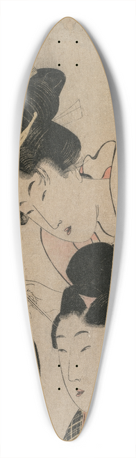 Kitagawa Utamaro II - The Lovers Okiku and Kozuke (from the series An Elegant Comparison of Charming Features) 39.3 inch art pintail longboard deck