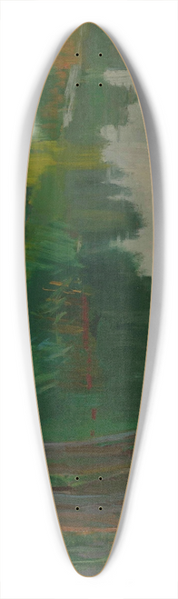 Konrad Krzyanowski - Sketch of a landscape 39.3 inch art pintail longboard deck