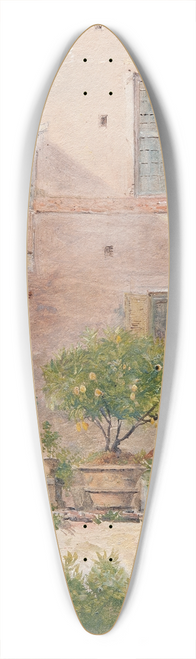 Lars Jacob von Rk - Italian Study. Patio with Lemon-Trees in Flowerpots 39.3 inch art pintail longboard deck