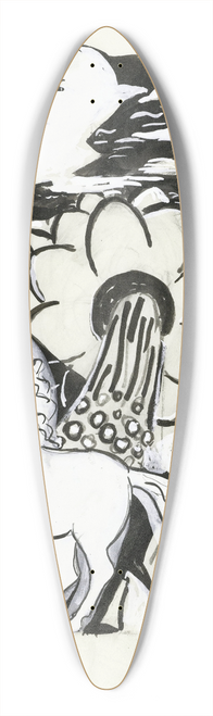 Leo Gestel - Steigerend paard, bloem en kop (schets) 39.3 inch art pintail longboard deck