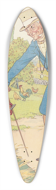 Leonard Leslie Brooke - Hickety, pickety, my black hen, she lays eggs for gentlemen 39.3 inch art pintail longboard deck