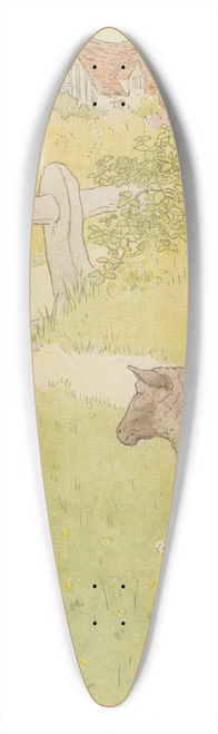 Leonard Leslie Brooke - Little boy and black sheep. 39.3 inch art pintail longboard deck