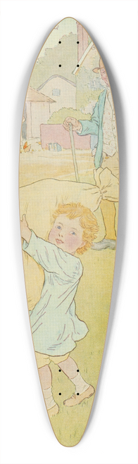 Leonard Leslie Brooke - Little boy carrying bag of wool. 39.3 inch art pintail longboard deck