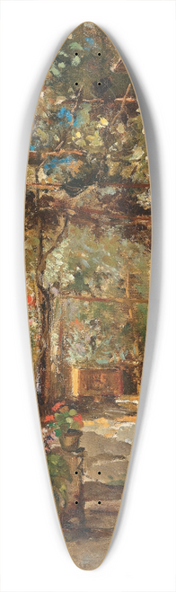 Leontine von Littrow - A Girl on Southern Veranda 39.3 inch art pintail longboard deck