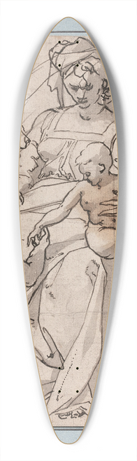 Lonard Thiry - Vierge  lEnfant sur un trne avec le petit saint Jean-Baptiste 39.3 inch art pintail longboard deck