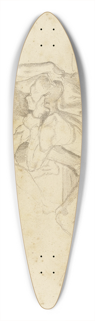Lon Bonnat - Deux hommes nus luttant (copie dun fragment de fresque par Luca Signorelli) 39.3 inch art pintail longboard deck