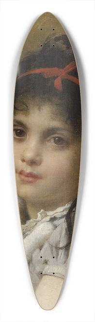 Lon-Jean-Basile Perrault - Girl With A Kitten 39.3 inch art pintail longboard deck