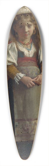 Lon-Jean-Basile Perrault - Portrait Of A Young Girl 39.3 inch art pintail longboard deck