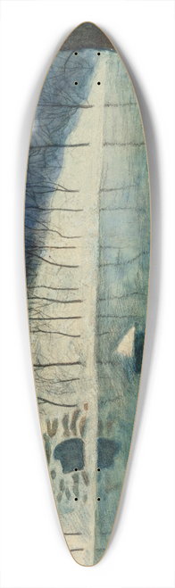 Lon Spilliaert - Le parc Lopold dOstende avec ltang et le Trinkhall, sous la neige 39.3 inch art pintail longboard deck