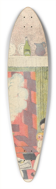 Lon Spilliaert - Les enfants pauvres devant ltre avec leurs jouets de la Saint-Nicolas 39.3 inch art pintail longboard deck