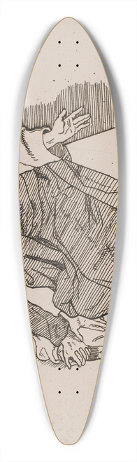 Lorenz Frlich - Prveblad Tre siddende apostle 39.3 inch art pintail longboard deck