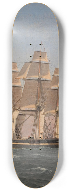 Christoffer Wilhelm Eckersberg - The corvette Najaden under sail 8.25 inch art skate deck