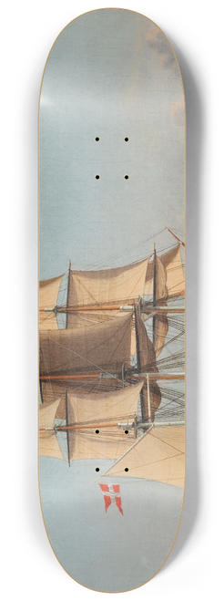 Christoffer Wilhelm Eckersberg - The Corvette Najaden under Sail 8.25 inch art skate deck