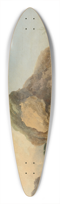 Louis Gabriel Moreau - A hilly landscape with a large rock and a shepherd and shepherdess with their flock 39.3 inch art pintail longboard deck