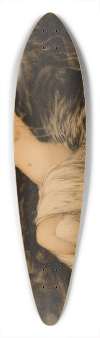 Louis Icart - Nude with Black Fur 39.3 inch art pintail longboard deck