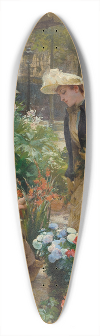 Louis Marie De Schryver - Paris  The Flower Market on the le de la Cit 39.3 inch art pintail longboard deck
