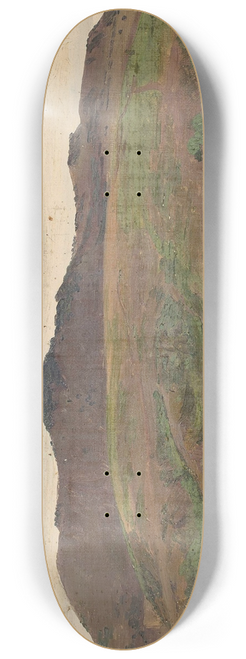 Chrystian Breslauer - Landscape with a meadow and a range of hills, sketch 8.25 inch art skate deck