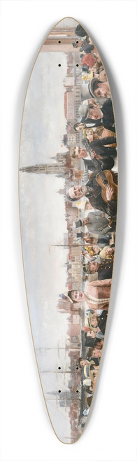 Louis Van Engelen - The Caf Belvedere, Antwerp 39.3 inch art pintail longboard deck