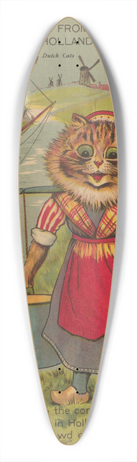 Louis Wain - Cats from Holland 39.3 inch art pintail longboard deck