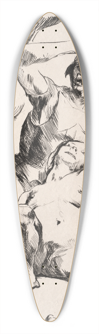 Lovis Corinth - Theseus and Ariadne 39.3 inch art pintail longboard deck