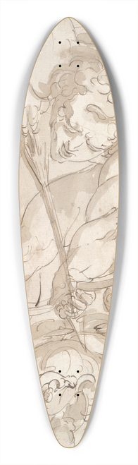 Luca Cambiaso - Apollo Killing the Python, study for a spandrel in the Palazzo Antonio Doria (Palazzo della Prefettura),Genoa 39.3 inch art pintail longboard deck